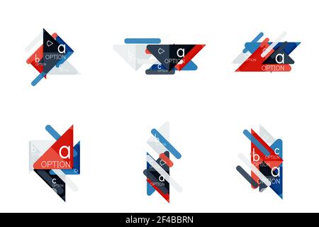 Set of triangle options infographics, data visualization layouts. Set of triangle options infographics, data visualization layouts. Vector illustration Stock Vector