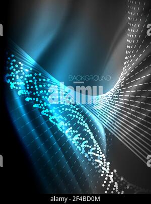 Smooth light effect, straight lines on glowing shiny neon dark background. Energy technology idea. Smooth light effect, straight lines on glowing shiny neon dark background. Energy technology idea. Vector illustration Stock Vector