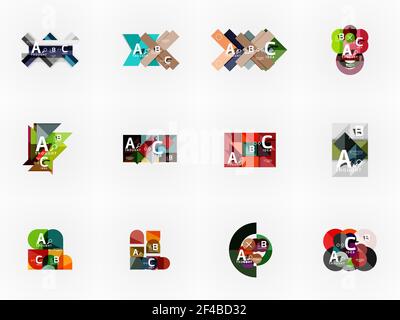 Set of geometric design abstract option infographics. Set of geometric design abstract option infographics. Vector artistic illustration for presentation, app wallpaper, banner or poster Stock Vector