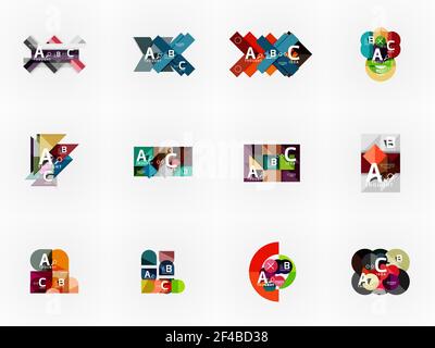 Set of geometric design abstract option infographics. Set of geometric design abstract option infographics. Vector artistic illustration for presentation, app wallpaper, banner or poster Stock Vector