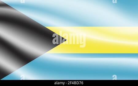 Bahamas flag with waving grunge texture. Vector background. Stock Vector