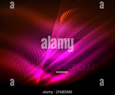 Smooth light effect, straight lines on glowing shiny neon dark background. Energy technology idea. Smooth light effect, straight lines on glowing shiny neon dark background. Energy technology idea. Vector illustration Stock Vector