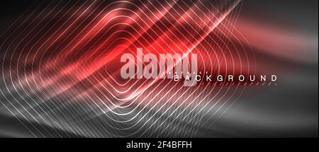 Neon glowing lines, magic energy space light concept, abstract background wallpaper design. Neon glowing lines, magic energy space light concept, abstract background wallpaper design, vector illustration Stock Vector