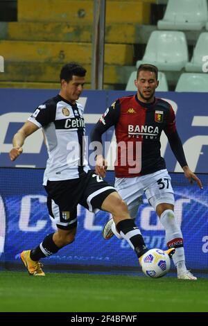 Parma, Italy. 05th Feb, 2023. Tardini Stadium, 05.02.23 Domenico Criscito  (4 Genoa) during the Serie B match between Parma and Genoa at Tardini  Stadium in Parma, Italia Soccer (Cristiano Mazzi/SPP) Credit: SPP