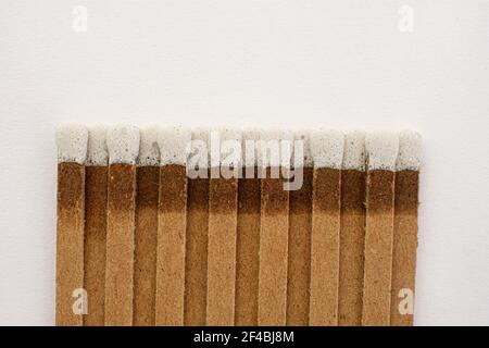 matchsticks on a white paper Stock Photo