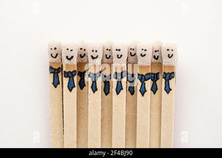 matchsticks on a white paper Stock Photo