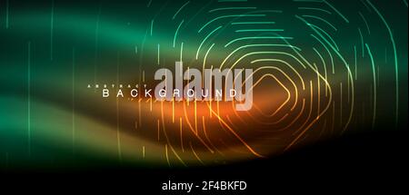 Neon glowing lines, magic energy space light concept, abstract background wallpaper design. Neon glowing lines, magic energy space light concept, abstract background wallpaper design, vector illustration Stock Vector