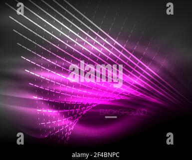 Smooth light effect, straight lines on glowing shiny neon dark background. Energy technology idea. Smooth light effect, straight lines on glowing shiny neon dark background. Energy technology idea. Vector illustration Stock Vector