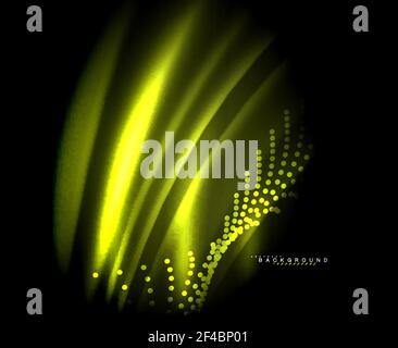Neon glowing techno lines, hi-tech futuristic abstract background template with square shapes. Neon glowing techno lines, hi-tech futuristic abstract background template with square shapes. Vector illustration Stock Vector