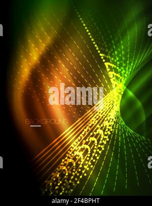Smooth light effect, straight lines on glowing shiny neon dark background. Energy technology idea. Smooth light effect, straight lines on glowing shiny neon dark background. Energy technology idea. Vector illustration Stock Vector