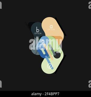 Flat design geometric infographics, arrow shape vector sticker or label, price tags, offer promotion badge, icon design, paper style layout for data graphic visualization step by step process, for business or web presentations. Flat design geometric infographics, arrow shape vector sticker or label, price tags, offer promotion badge, icon design, paper style layout for data graphic visualization step by step process, for business or web presentations, app or interface buttons, internet website store Stock Vector