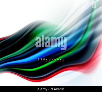 Fluid liquid mixing colors concept on light grey background, wave and swirl curve flow line, trendy abstract layout template for business presentation, app wallpaper banner, poster or wallpaper. Fluid liquid mixing colors concept on light grey background, wave and swirl curve flow line, trendy abstract layout template for business presentation, app wallpaper banner, poster or wallpaper. Vector illustration Stock Vector