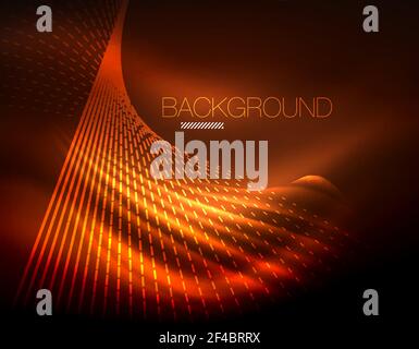 Smooth light effect, straight lines on glowing shiny neon dark background. Energy technology idea. Smooth light effect, straight lines on glowing shiny neon dark background. Energy technology idea. Vector illustration Stock Vector