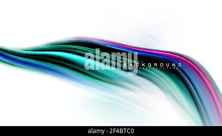 Fluid liquid mixing colors concept on light grey background, wave and swirl curve flow line, trendy abstract layout template for business presentation, app wallpaper banner, poster or wallpaper. Fluid liquid mixing colors concept on light grey background, wave and swirl curve flow line, trendy abstract layout template for business presentation, app wallpaper banner, poster or wallpaper. Vector illustration Stock Vector