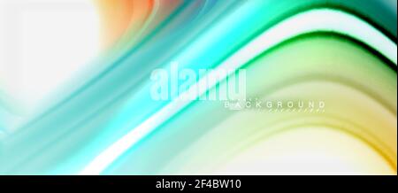 Rainbow fluid colors abstract background twisted liquid design, colorful marble or plastic wavy texture backdrop, multicolored template for business or technology presentation or web brochure cover layout, wallpaper. Rainbow fluid colors abstract background twisted liquid design, colorful marble or plastic wavy texture backdrop, multicolored template for business or technology presentation or web brochure cover layout, wallpaper. Vector illustration Stock Vector