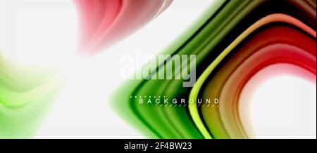 Rainbow fluid colors abstract background twisted liquid design, colorful marble or plastic wavy texture backdrop, multicolored template for business or technology presentation or web brochure cover layout, wallpaper. Rainbow fluid colors abstract background twisted liquid design, colorful marble or plastic wavy texture backdrop, multicolored template for business or technology presentation or web brochure cover layout, wallpaper. Vector illustration Stock Vector