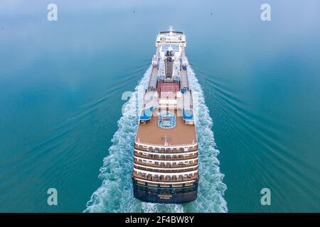 MS Oosterdam arriving at Southampton port empty due to the pandemic coronavirus covid 19 Stock Photo