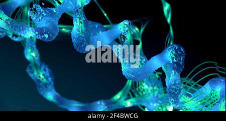 Chain of amino acid or bio molecules called protein - 3d illustration ...