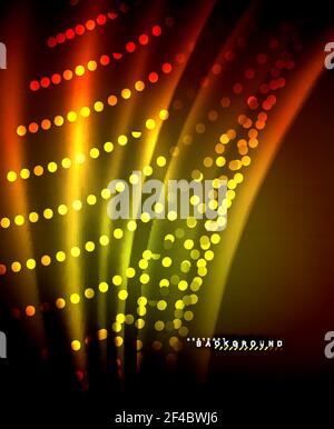 Neon glowing techno lines, hi-tech futuristic abstract background template with square shapes. Neon glowing techno lines, hi-tech futuristic abstract background template with square shapes. Vector illustration Stock Vector