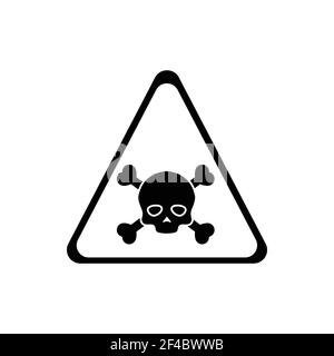 Attention toxic hazard black element. Skull, crossbones. Warning sign. Pictogram for web page, mobile app, promo. UI UX GUI design element Stock Vector