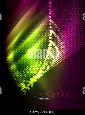 Smooth light effect, straight lines on glowing shiny neon dark background. Energy technology idea. Smooth light effect, straight lines on glowing shiny neon dark background. Energy technology idea. Vector illustration Stock Vector