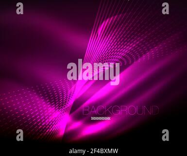 Smooth light effect, straight lines on glowing shiny neon dark background. Energy technology idea. Smooth light effect, straight lines on glowing shiny neon dark background. Energy technology idea. Vector illustration Stock Vector