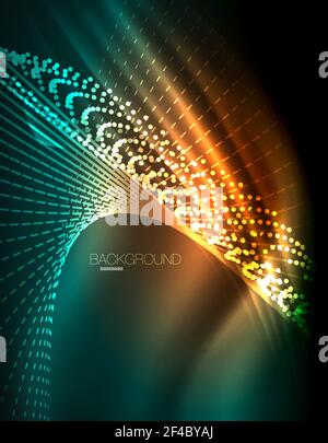 Smooth light effect, straight lines on glowing shiny neon dark background. Energy technology idea. Smooth light effect, straight lines on glowing shiny neon dark background. Energy technology idea. Vector illustration Stock Vector