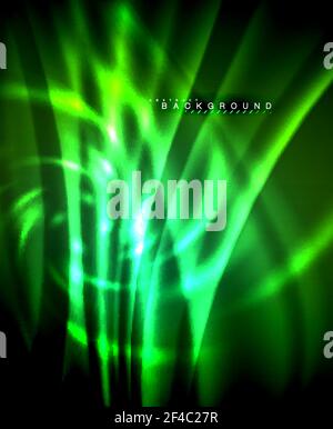 Neon glowing techno lines, hi-tech futuristic abstract background template with square shapes. Neon glowing techno lines, hi-tech futuristic abstract background template with square shapes. Vector illustration Stock Vector