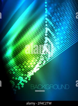 Smooth light effect, straight lines on glowing shiny neon dark background. Energy technology idea. Smooth light effect, straight lines on glowing shiny neon dark background. Energy technology idea. Vector illustration Stock Vector