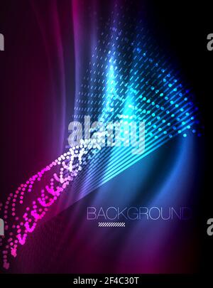 Smooth light effect, straight lines on glowing shiny neon dark background. Energy technology idea. Smooth light effect, straight lines on glowing shiny neon dark background. Energy technology idea. Vector illustration Stock Vector