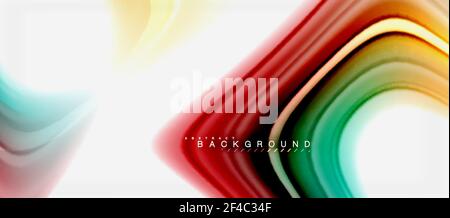 Rainbow fluid colors abstract background twisted liquid design, colorful marble or plastic wavy texture backdrop, multicolored template for business or technology presentation or web brochure cover layout, wallpaper. Rainbow fluid colors abstract background twisted liquid design, colorful marble or plastic wavy texture backdrop, multicolored template for business or technology presentation or web brochure cover layout, wallpaper. Vector illustration Stock Vector