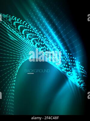 Smooth light effect, straight lines on glowing shiny neon dark background. Energy technology idea. Smooth light effect, straight lines on glowing shiny neon dark background. Energy technology idea. Vector illustration Stock Vector