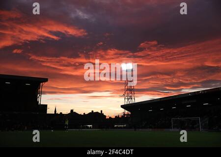 General view of Blundell Park during the Sky Bet League Two match between Grimsby Town and Crawley Town Blundell Park, Grimsby. 29 December 2019 Stock Photo