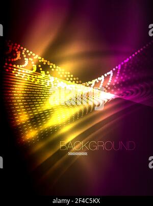 Smooth light effect, straight lines on glowing shiny neon dark background. Energy technology idea. Smooth light effect, straight lines on glowing shiny neon dark background. Energy technology idea. Vector illustration Stock Vector
