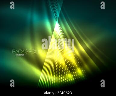 Smooth light effect, straight lines on glowing shiny neon dark background. Energy technology idea. Smooth light effect, straight lines on glowing shiny neon dark background. Energy technology idea. Vector illustration Stock Vector