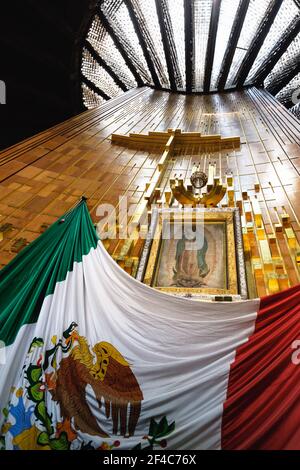 The cloak of Saint Juan Diego Cuauhtlatoatzin hangs on the wall at the ...