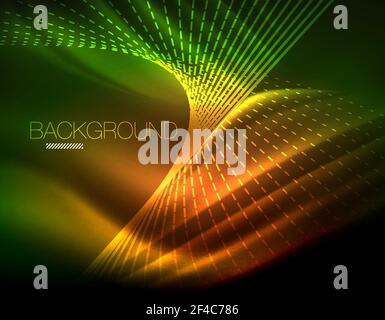 Smooth light effect, straight lines on glowing shiny neon dark background. Energy technology idea. Smooth light effect, straight lines on glowing shiny neon dark background. Energy technology idea. Vector illustration Stock Vector