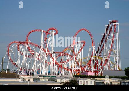 roller coaster at fantasy island at ingoldmells on the