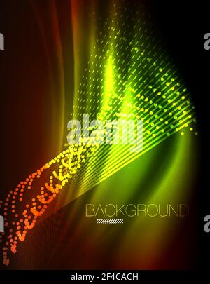Smooth light effect, straight lines on glowing shiny neon dark background. Energy technology idea. Smooth light effect, straight lines on glowing shiny neon dark background. Energy technology idea. Vector illustration Stock Vector