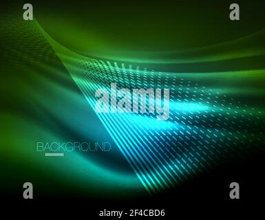Smooth light effect, straight lines on glowing shiny neon dark background. Energy technology idea. Smooth light effect, straight lines on glowing shiny neon dark background. Energy technology idea. Vector illustration Stock Vector