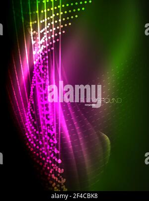 Smooth light effect, straight lines on glowing shiny neon dark background. Energy technology idea. Smooth light effect, straight lines on glowing shiny neon dark background. Energy technology idea. Vector illustration Stock Vector
