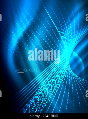 Smooth light effect, straight lines on glowing shiny neon dark background. Energy technology idea. Smooth light effect, straight lines on glowing shiny neon dark background. Energy technology idea. Vector illustration Stock Vector