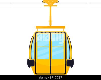 Colored silhouette of the cabin cableway. Design element of the cableway. Abstract object on a white background. Stock vector illustration Stock Vector