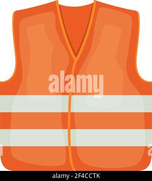 Vector illustration of an orange safety vest road worker, builder. Protective working clothes, orange vest. Cartoon style safety on a white background Stock Vector