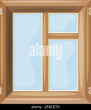 Cartoon Vector illustration of abstract windows on a white background. Cartoon style. Cartoon Housing Element window Stock Vector