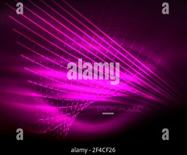 Smooth light effect, straight lines on glowing shiny neon dark background. Energy technology idea. Smooth light effect, straight lines on glowing shiny neon dark background. Energy technology idea. Vector illustration Stock Vector