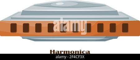 Vector image of a musical instrument - harmonica on a white background. Stock vector illustration Stock Vector
