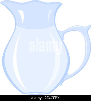 Vector image of a simple glass jar with water on a white background. Stock vector illustration Stock Vector