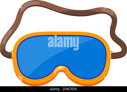 Vector illustration of a yellow mask for diving. Cartoon mask for scuba diving on a white background. Subject hobbies and summer entertainment. stock vector Stock Vector