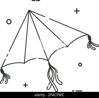 Kite in a linear style. Line icon isolated on white background. Vector illustration. Stock Vector